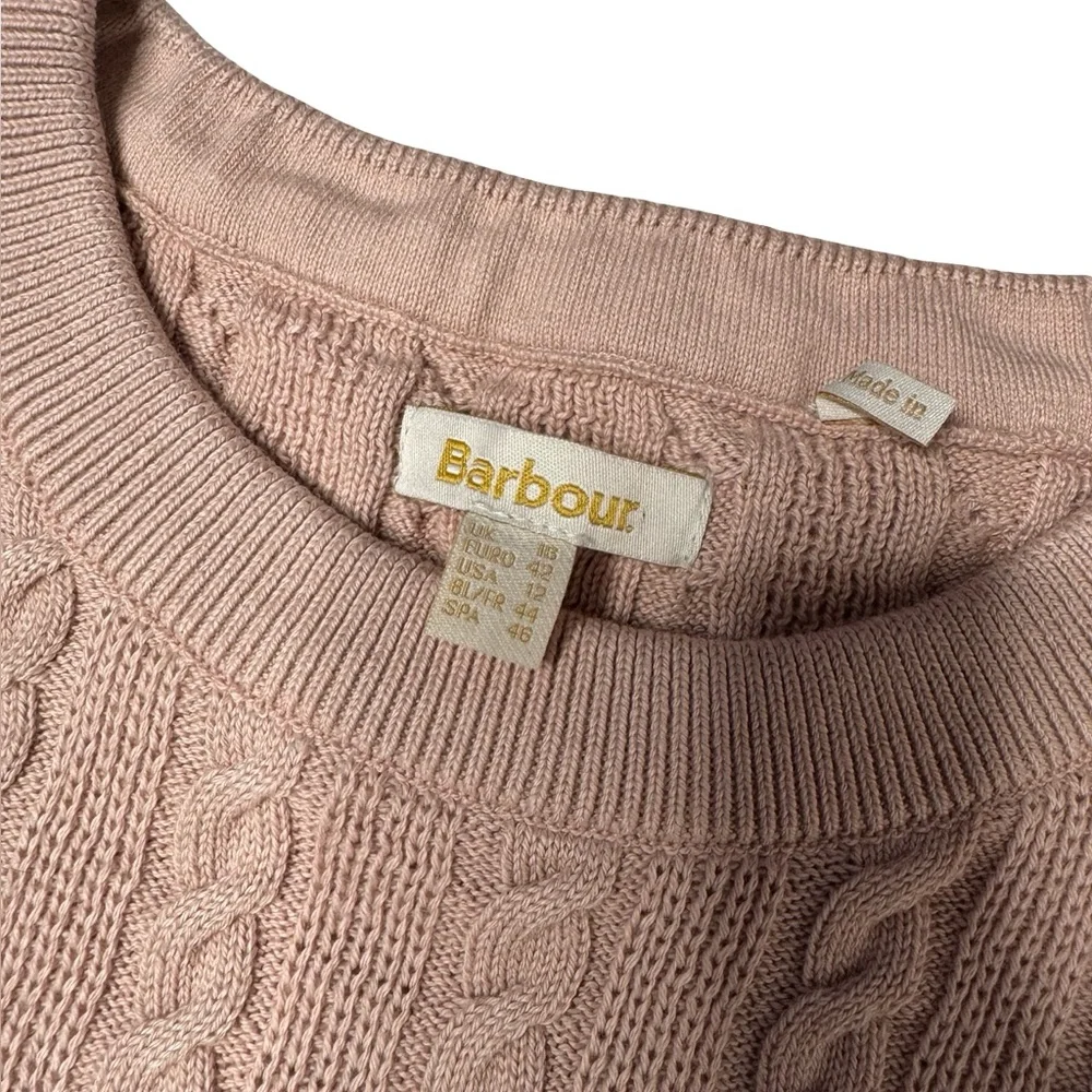 Barbour | Fieldrose Cableknit Sweater in Rose Dust US 12